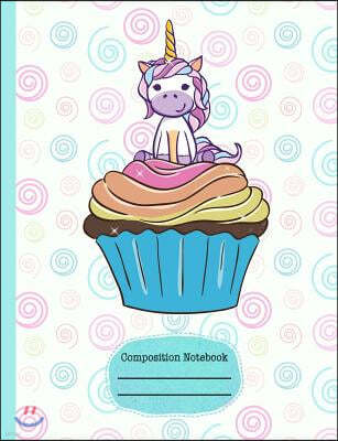 Unicorn Cupcake Whimsical Composition Notebook: Graph Journal for Math School Teachers Students, 5x5 Rule Graph Paper, 200 Pages (7.44 X 9.69)