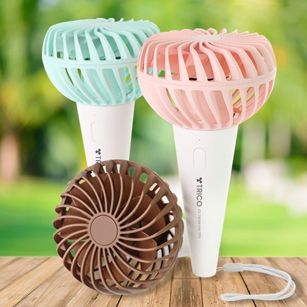 [다린] 아이스크림 핸디형 미니선풍기 USB 휴대용 스트랩
