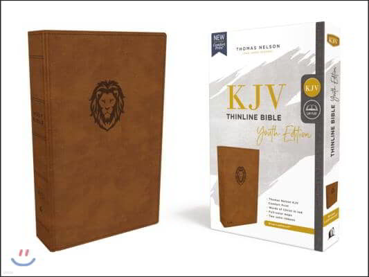 Kjv, Thinline Bible Youth Edition, Leathersoft, Brown, Red Letter Edition, Comfort Print
