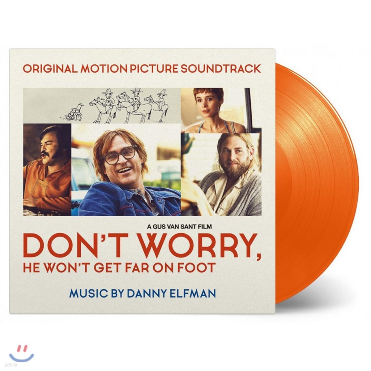 걱정마요, 걸어서는 멀리 못 갈 거예요 영화음악 (Don&#39;t Worry, He Won&#39;t Get Far on Foot OST by Danny Elfman) [오렌지 컬러 LP]