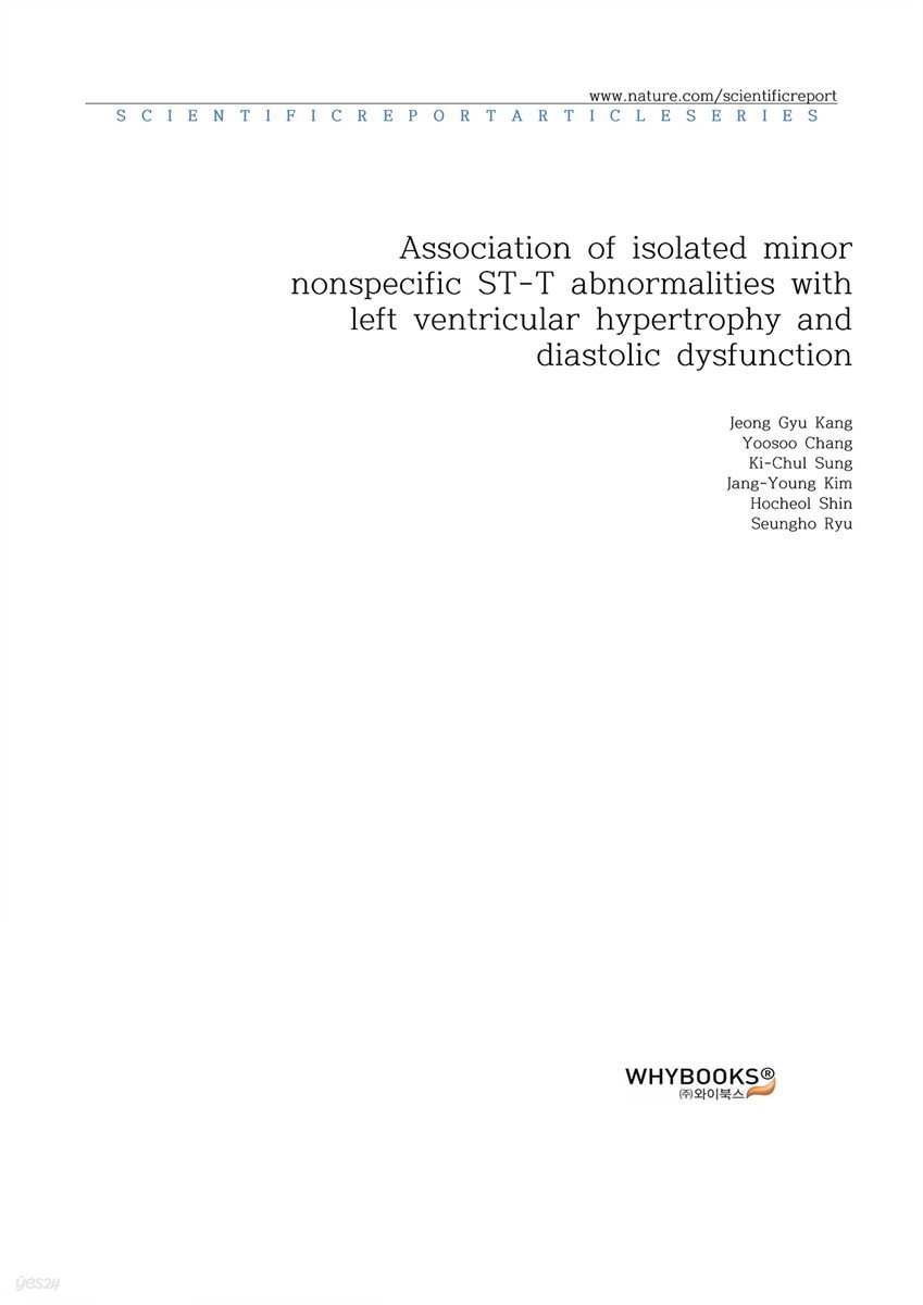 Association of isolated minor nonspecific ST-T abnormalities with left ventricular hypertrophy and diastolic dysfunction