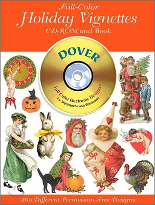 Full-Color Holiday Vignettes CD-ROM and Book [With CDROM]