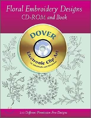Floral Embroidery Designs CD-ROM and Book