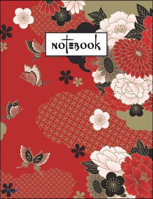 Notebook: Japanese Style Blank Notebook - Journal Composition Book Blank (Unruled) Paper for Drawing Writing Journaling Notes &