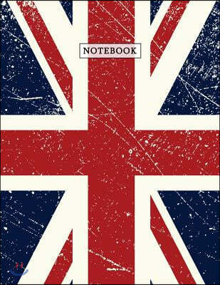 Notebook: Very British Union Jack Composition Book - UK Flag Patriotism & Pride Blank Page Journal Notebook Diary Log Book for N