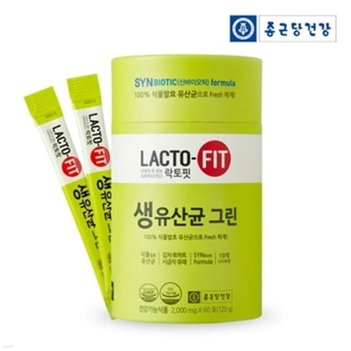 종근당건강 락토핏 생유산균 그린 2통 (4달분/2,000mg*60포*2통)