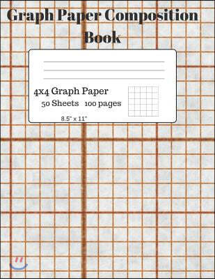 Graph Paper Composition Book: Graph Paper Composition Notebook, Grid Book, Quad Ruled 4x4 Graph Paper, Big Graph Paper-8.5 x 11, 100 pages (Marble G