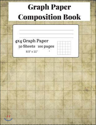 Graph Paper Composition Book: Graph Paper Composition Notebook, Grid Book, Quad Ruled 4x4 Graph Paper, Big Graph Paper-8.5 X 11, 50 Sheets (Parchmen