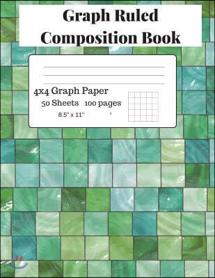 Graph Ruled Composition Book: Graph Paper Composition Notebook, Grid Book, Quad Ruled 4x4 Graph Paper, Big Graph Paper-8.5 x 11, 50 Sheets (Tile Gra