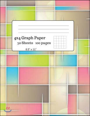 Graph Paper Composition Book: Graph Paper Composition Notebook, Grid Book, Quad Ruled 4x4 Graph Paper, Big Graph Paper-8.5 x 11, 50 Sheets (Abstract