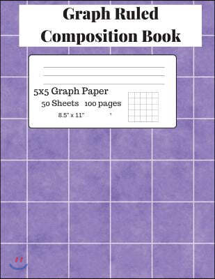 Graph Ruled Composition Book: Graph Paper Composition Notebook, Grid Book, Quad Ruled 5x5 Graph Paper, Big Graph Paper-8.5 x 11, 50 Sheets (Purple P