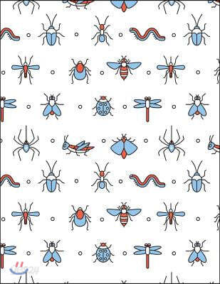 Bug Notebook: Insect Journal Notebook Lined Ruled Page Paper for Kids Teen Girl Boy Women Men Chef Great for Writing Diary Note Pad