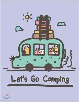 Let's go camping: Let's go camping with animals on purple cover and Dot Graph Line Sketch pages, Extra large (8.5 x 11) inches, 110 page