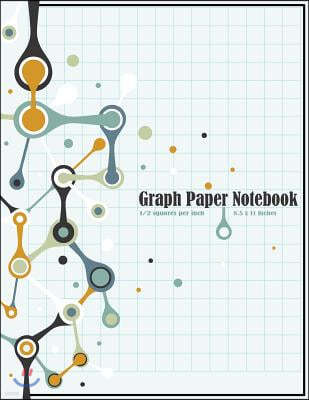 Graph Paper Notebook: 1/2 Inch Squares Blank Graphing Paper Quad Ruled College Students Mathematics Formulas Sketchbook Composition Book 100