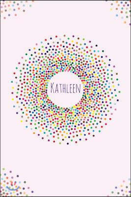 Kathleen.: Kathleen personalized dot grid journal notebook. Attractive girly personalized name bright modern stylish journal for