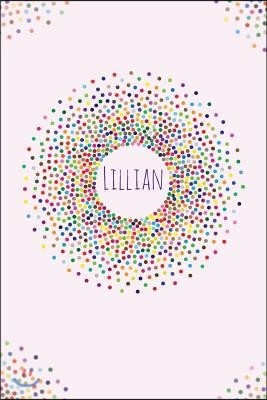 Lillian.: Lillian Personalized Dot Grid Journal Notebook. Attractive Girly Personalized Name Bright Modern Stylish Journal for G
