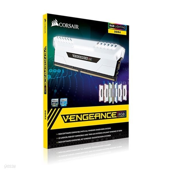 CORSAIR DDR4 16G PC4-24000 CL15 VENGEANCE WHITE RGB (8Gx2) - 예스24