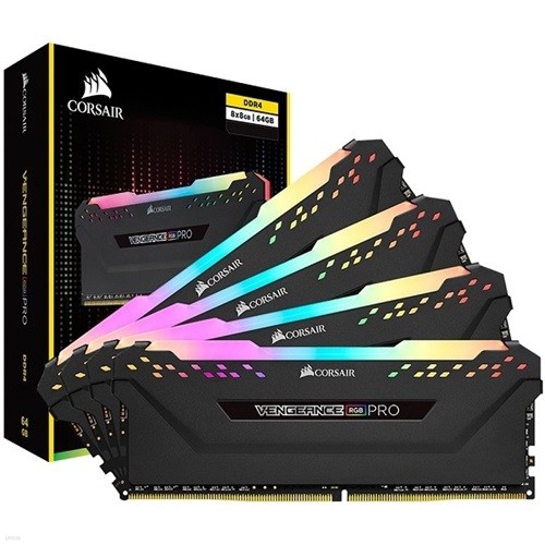 CORSAIR DDR4 64GB PC4-24000 CL15 VENGEANCE PRO RGB BLACK (8Gx8)