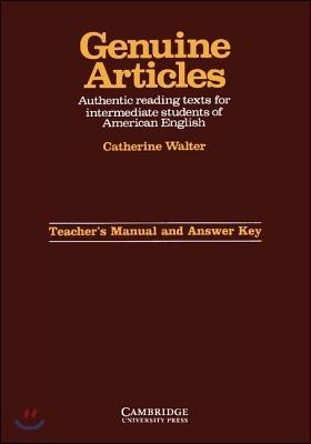 Genuine Articles Teacher's Manual with Key: Authentic Reading Tasks for Intermediate Students of American English