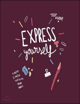 Express yourself: Express yourself on red cover and Dot Graph Line Sketch pages, Extra large (8.5 x 11) inches, 110 pages, White paper,