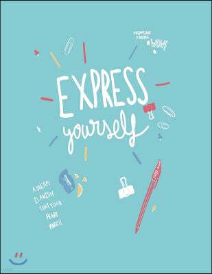 Express yourself: Express yourself on blue cover and Dot Graph Line Sketch pages, Extra large (8.5 x 11) inches, 110 pages, White paper,