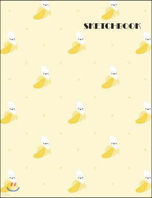 Sketchbook: Banana summer cover, Extra large (8.5 x 11) inches, 110 pages, White paper, Sketch, Draw and Paint