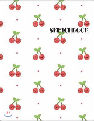 Sketchbook: Cherry Summer Fruits Cover, Extra Large (8.5 X 11) Inches, 110 Pages, White Paper, Sketch, Draw and Paint