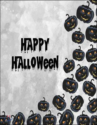 Happy halloween: Happy halloween on black cover and Dot Graph Line Sketch pages, Extra large (8.5 x 11) inches, 110 pages, White paper,