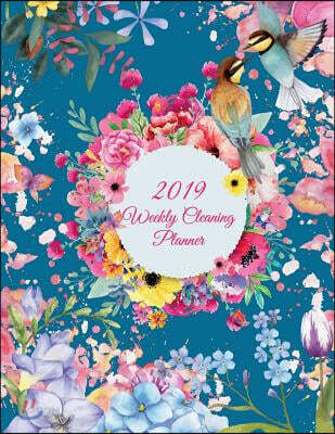 2019 Weekly Cleaning Planner: Art Floral Design, 2019 Weekly Cleaning Checklist, Household Chores List, Cleaning Routine Weekly Cleaning Checklist 8