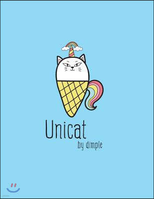 Unicat: I'm a Unicorn Cover and Dot Graph Line Sketch Pages, Extra Large (8.5 X 11) Inches, 110 Pages, White Paper, Sketch, Dr