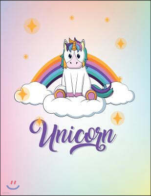 Unicorn: Cute Unicorn Cover and Dot Graph Line Sketch Pages, Extra Large (8.5 X 11) Inches, 110 Pages, White Paper, Sketch, Dra