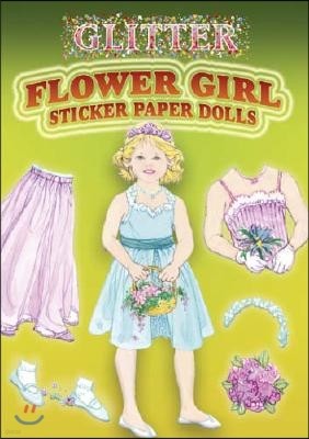 Glitter Flower Girl Sticker Paper Doll