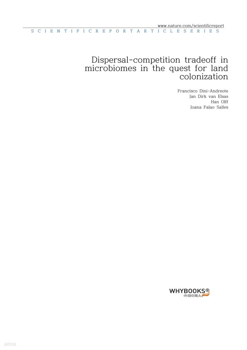 Dispersal-competition tradeoff in microbiomes in the quest for land colonization