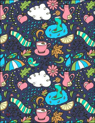 Raining Notebook: Rain Journal Book Ruled Lined Page for Kids Teen Girl Boy Women Great for Writing Diary Record Note Pad Rainy Season U