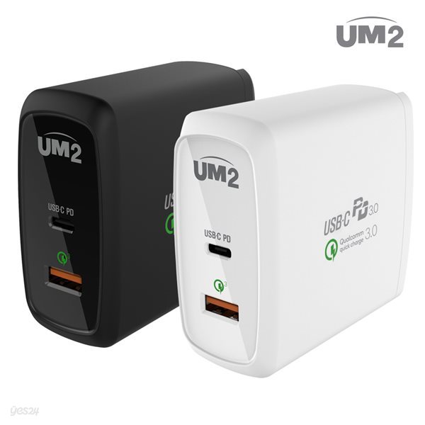 UM2 퀵차지3.0 C타입 고속멀티충전기 QC60PD 아이폰11 갤럭시 노트10 S20 아이패드 프로 맥북 LG 그램 노트북