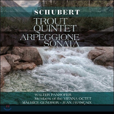Maurice Gendron, Jean Francaix — Maurice Gendron 슈베르트: 피아노 오중주 송어, 아르페지오 소나타 (Schubert: Trout Quintet, Arpeggione Sonata) 앨범 커버