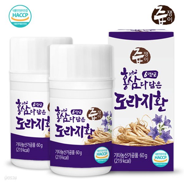 즙쟁이 홍삼 다담은 도라지환 60g x 2병