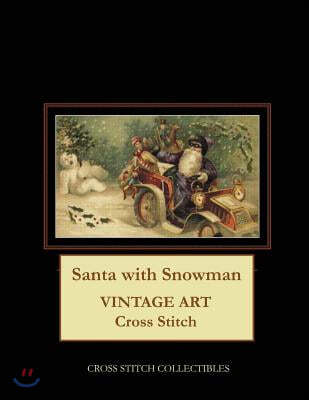 Santa with Snowman: Vintage Art Cross Stitch Pattern