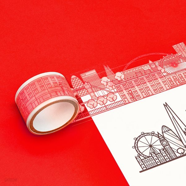[럭키스] 시티 투명 데코 디자인 테이프 런던