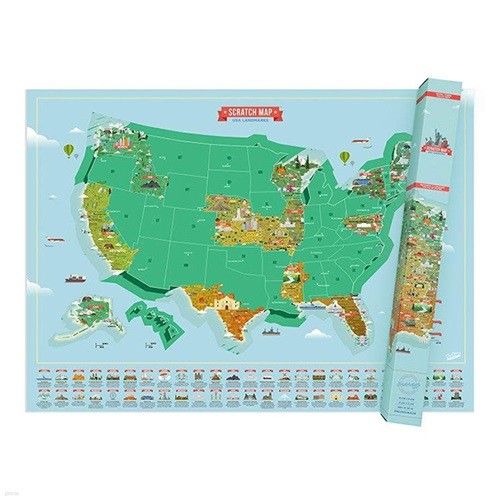 [럭키스] 영국 정품 스크래치 맵 세계지도 미국 ...