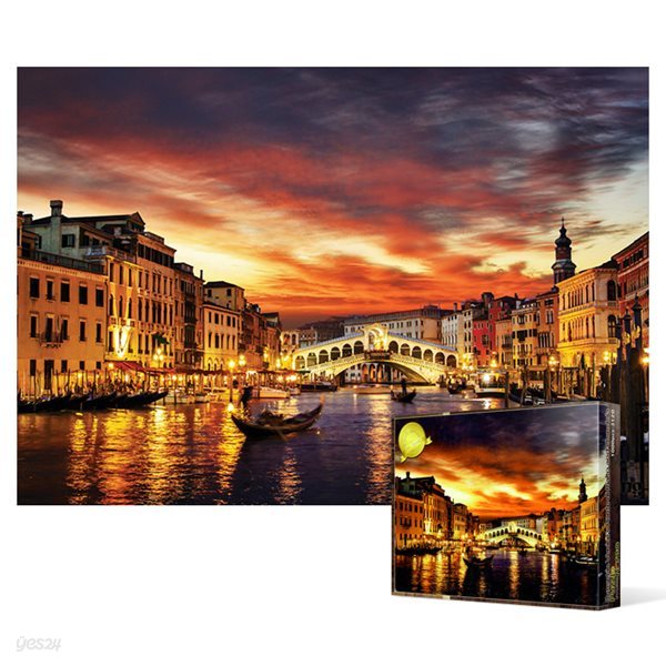 1000피스 직소퍼즐 - 석양으로그린 물의도시 베네치아