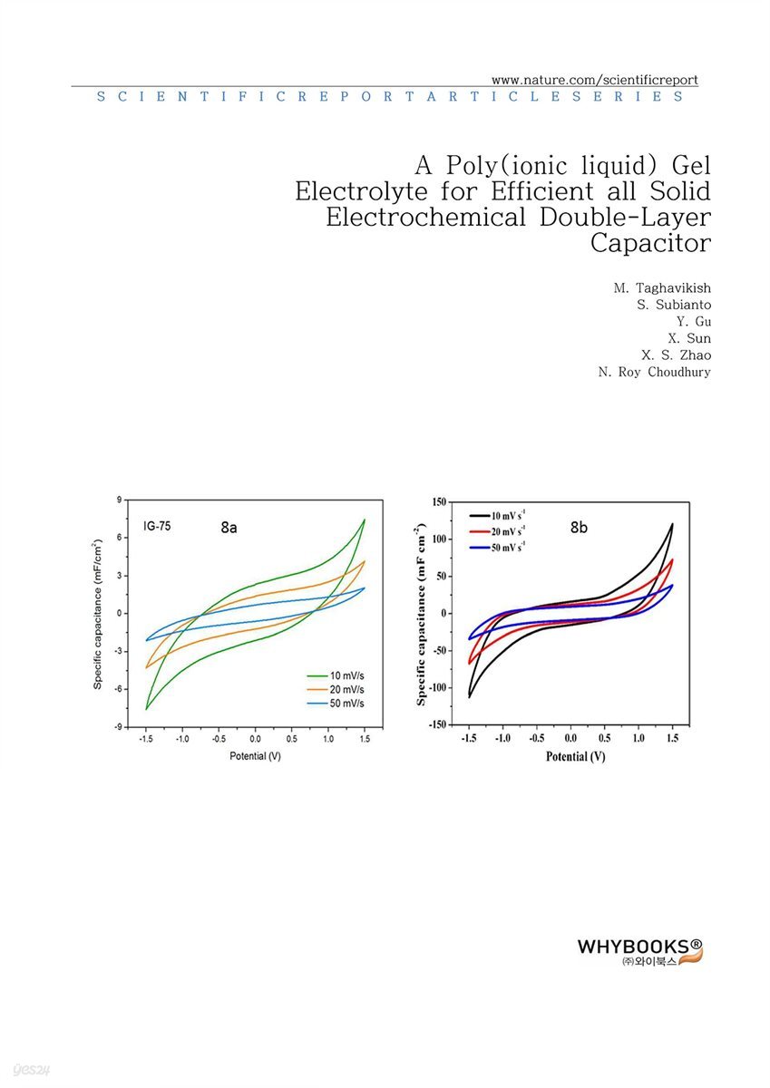 A Poly(ionic liquid) Gel Electrolyte for Efficient all Solid Electrochemical Double-Layer Capacitor