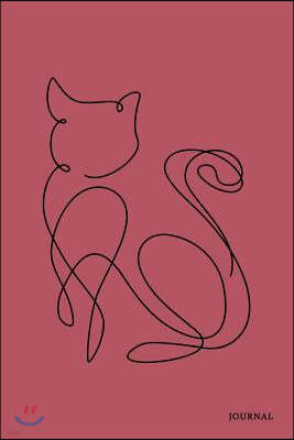 Journal: One Line Cat Drawing Journal Pages Pet Activity Log Book Track Wellness Health Activities Veterinarian Visit - Remembr