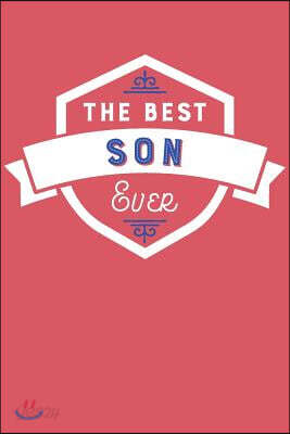 The Best Son Ever: Blank Lined Journal with Red and Cobalt Blue Cover