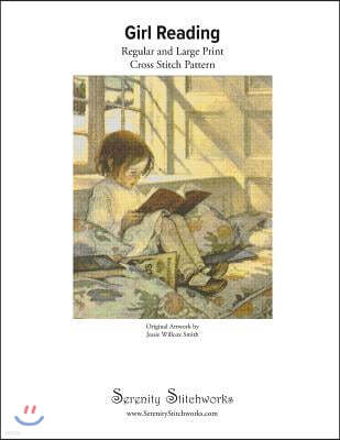 Girl Reading Cross Stitch Pattern - Jessie Willcox Smith: Regular and Large Print Cross Stitch Chart