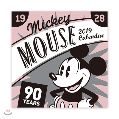 미키 마우스 90주년 기념 벽걸이달력 2019