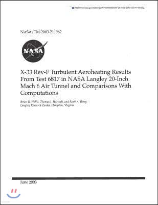 X-33 Rev-F Turbulent Aeroheating Results from Test 6817 in NASA Langley 20-Inch Mach 6 Air Tunnel and Comparisons with Computations