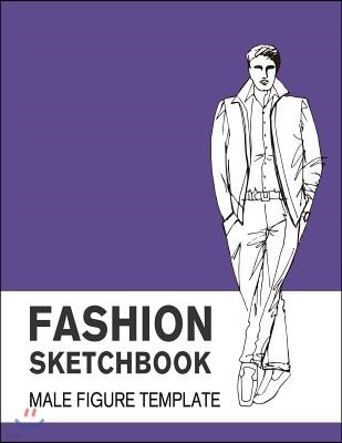 Fashion Sketchbook Male Figure Template: Easily Sketch Your Fashion Design with Large Make Figure Template