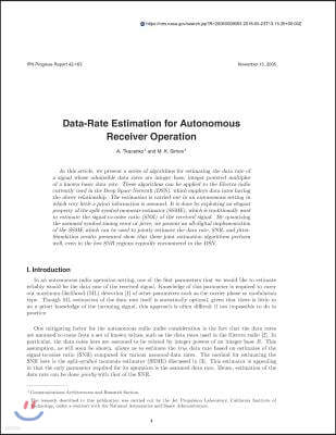 Data-Rate Estimation for Autonomous Receiver Operation