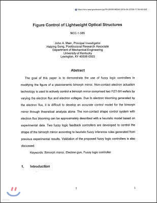 Figure Control of Lightweight Optical Structures